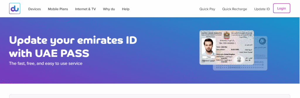 Update Your Dubai DU ID Fast: Easy Steps & Tips 7 Go to Update yout Emirate ID