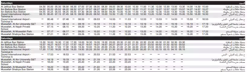 Ibn Battuta to Abu Dhabi Airport Bus — 2025 Update 13 Time Saturda
