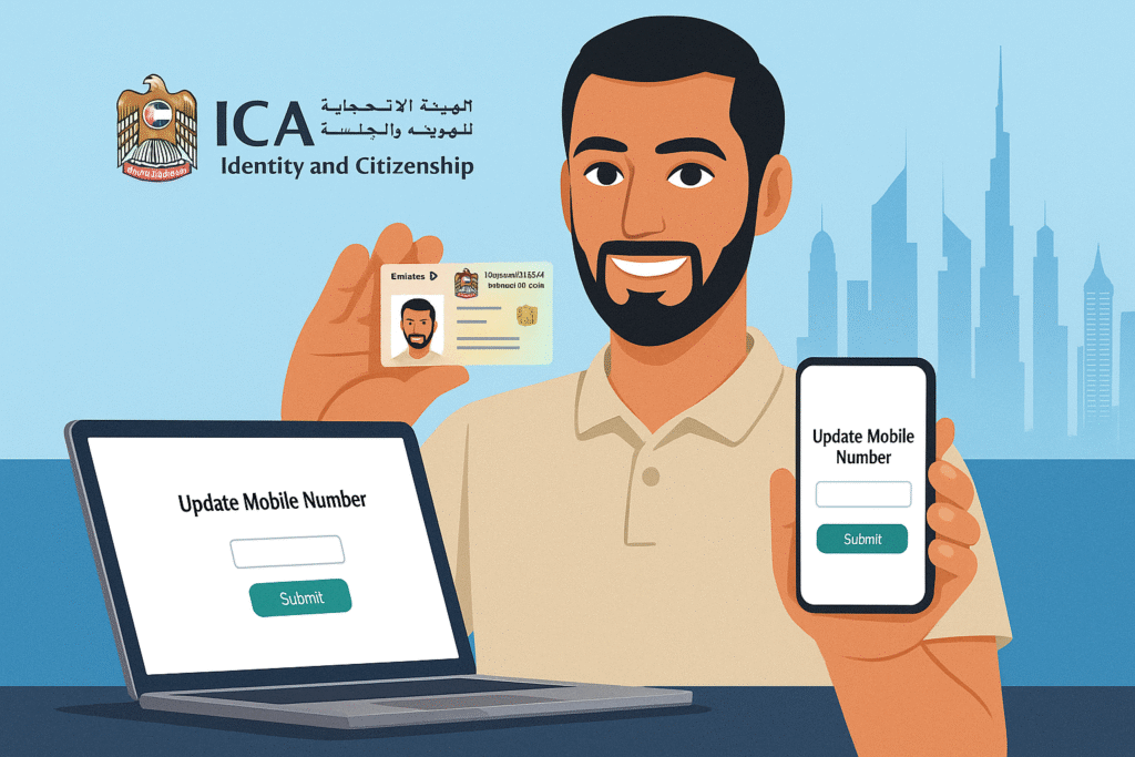 Change Emirates ID Mobile Number: Easy Guide & Quick Steps 8 "Update Emirates ID mobile number in UAE – easy guide using ICA website, mobile app, or Customer Happiness Center for quick and secure updates."