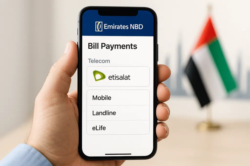 UAE Residents: Pay Your Etisalat Bill in Under 2 Minutes 14 Paying Etisalat Bill via bank apps