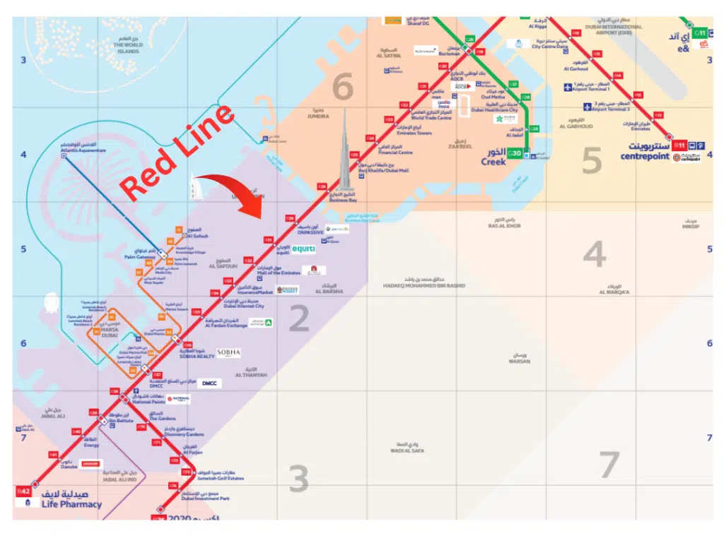 Don’t Miss the Last Train: Dubai Metro Timing Today 5 Red line metro bus route on map