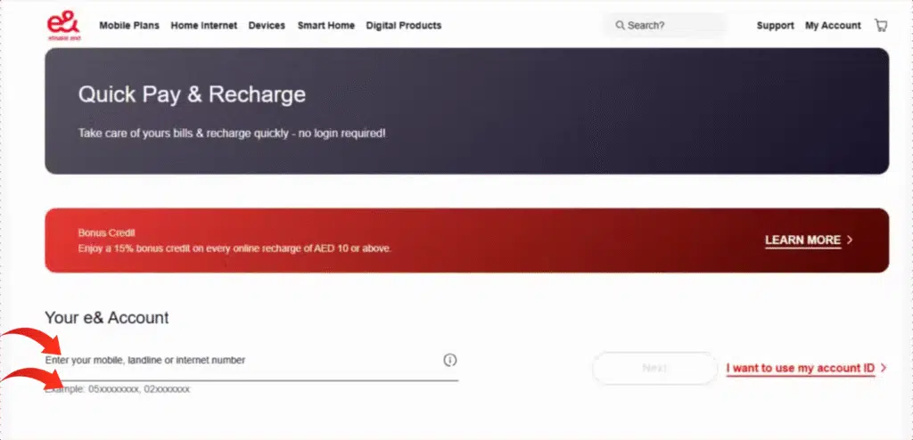 UAE Residents: Pay Your Etisalat Bill in Under 2 Minutes 10 Etisalat UAE Website Screenshot