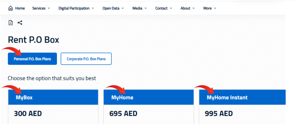A Screenshot of Emirates Post Website