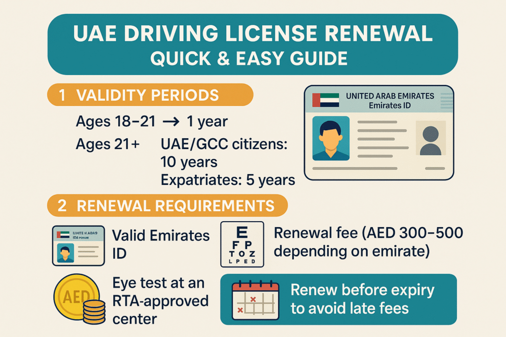 An Infographics on UAE License Renewal Guide