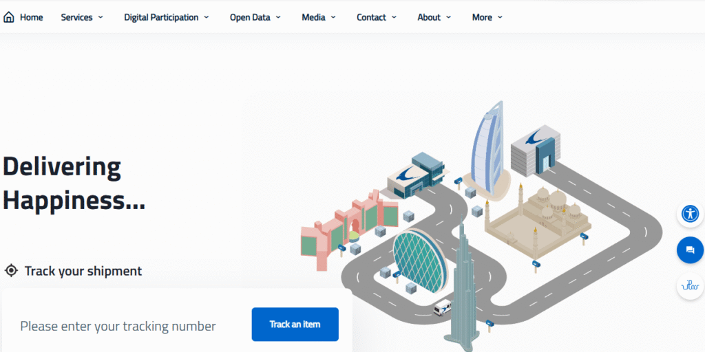 A Screenshot of Emirates Post Website