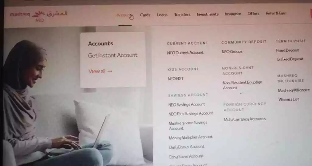 Close Mashreq Bank Account Online – Quick, Easy & No Fees! 9 Go to account of Mashreq image screenshort