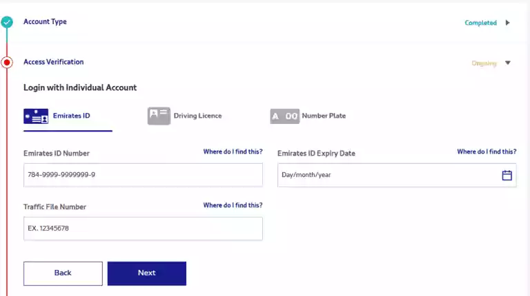 Enter the detail in RTA website