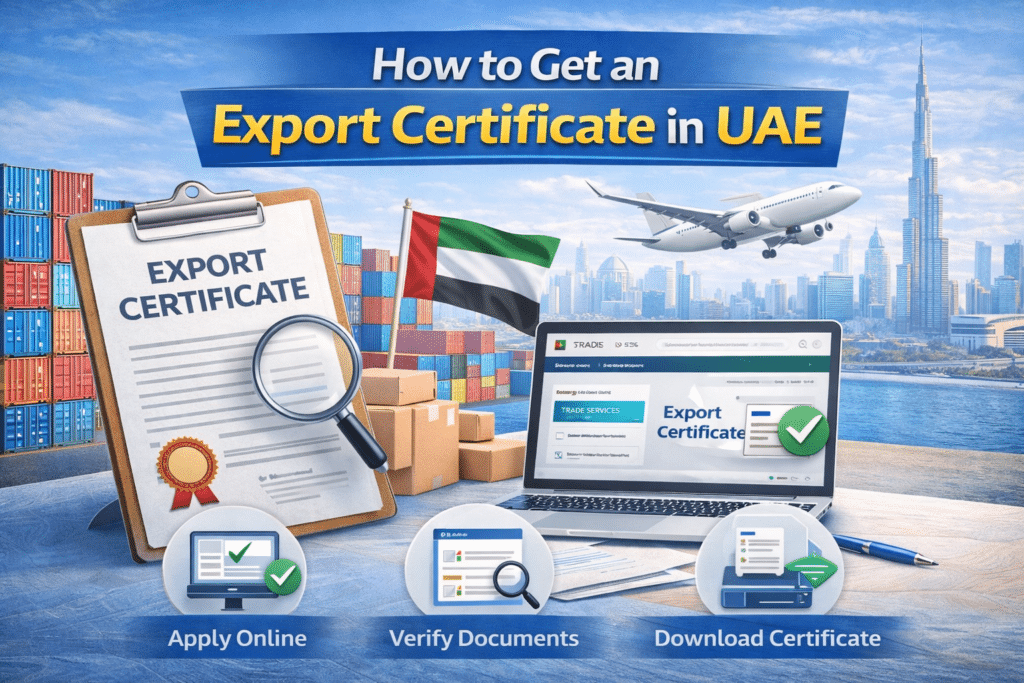 Export certificate in UAE infoghraphics image