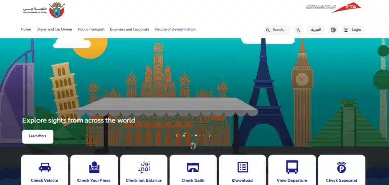 RTA website UAE image infoghraphics