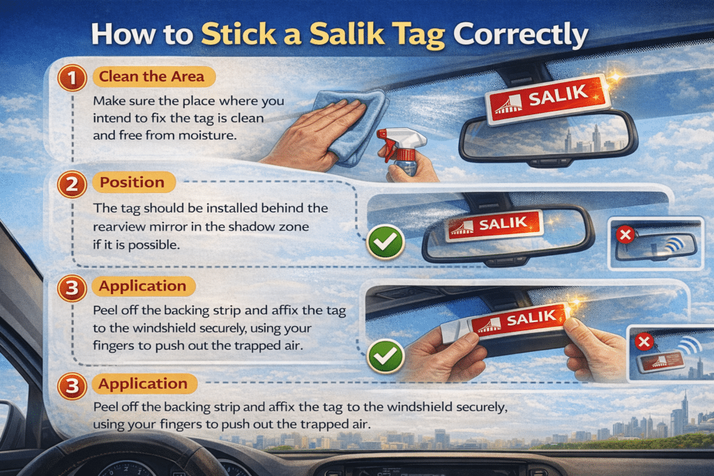 How to Stick a Salik Tag infoghrahpics image