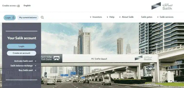 Salik website homepage image 