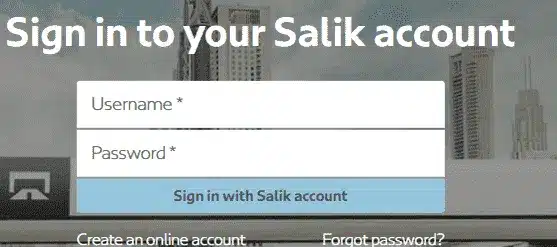 Login in to salik account