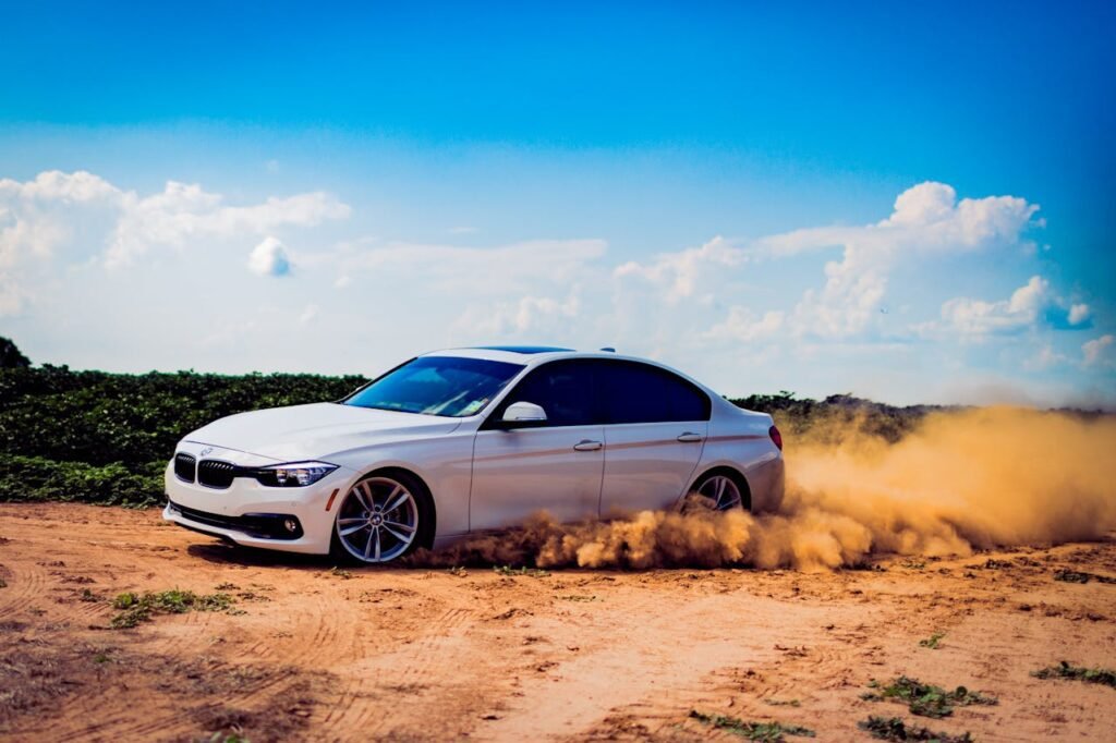 A White Car in Desert