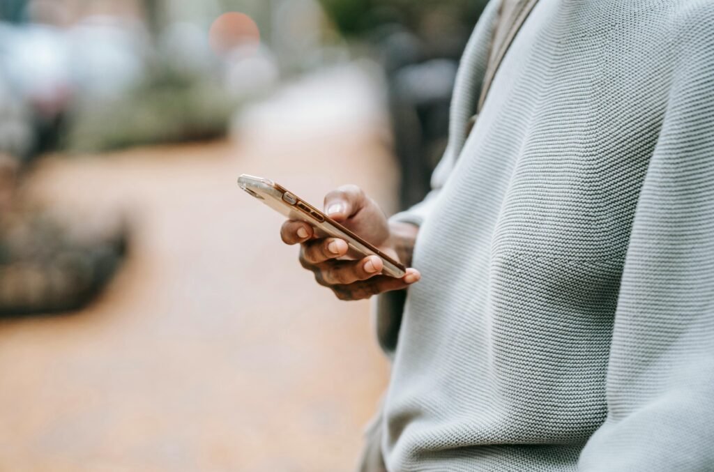 A man using mobile phone