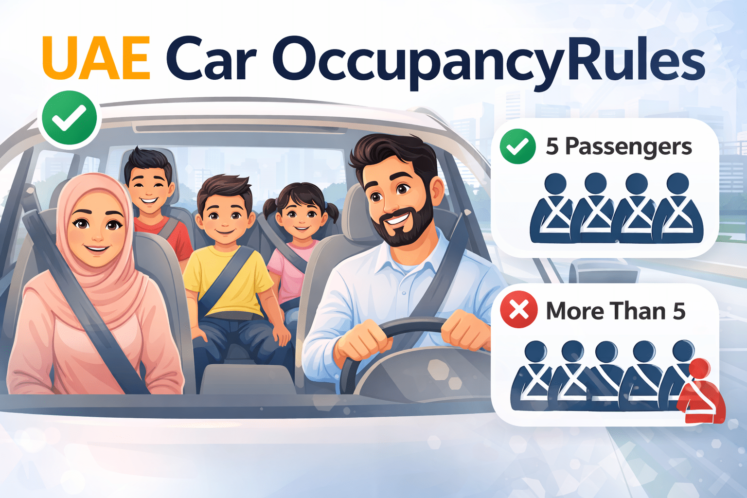 UAE Car Occupancy Rules: How Many Passengers are Allowed?