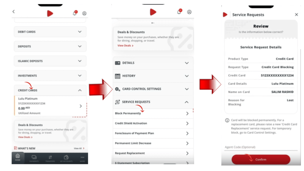 Step-by-step process to block or cancel an ADCB credit card permanently using the ADCB mobile banking app.
