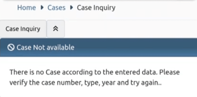 Case check by entering data results