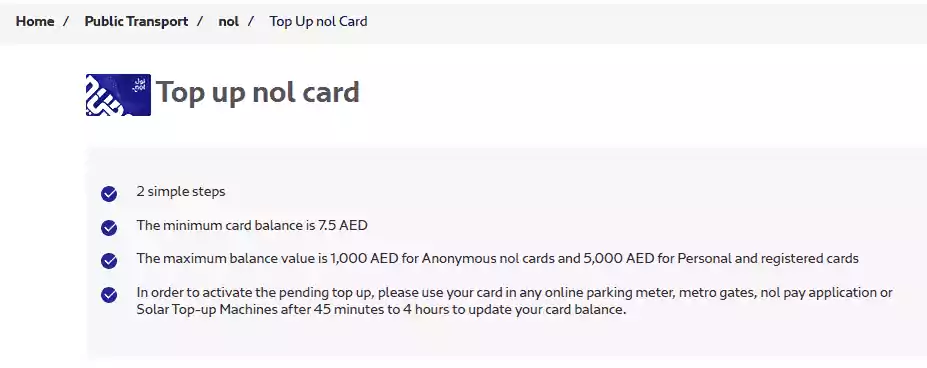 Select the top up NOL card image 