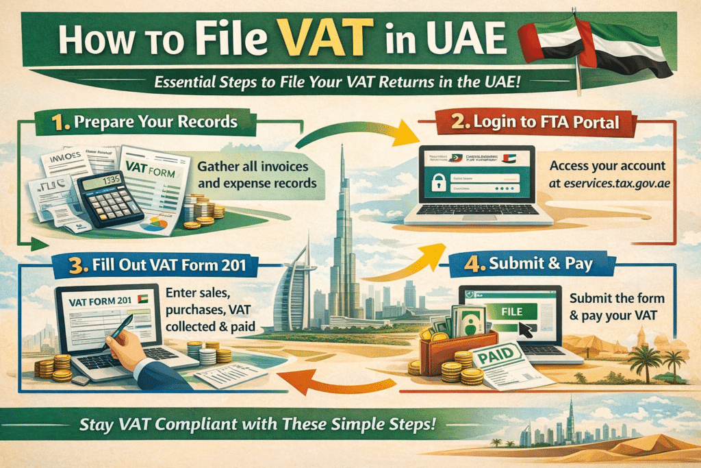 File VAT in UAE infoghraphics image