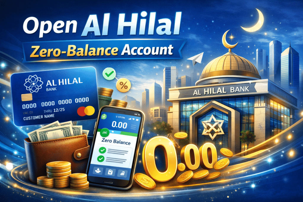 Open Al Hilal Zero-Balance Account infoghraphics image