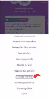 click on manage roaming click on manage roaming from yht services of DU app