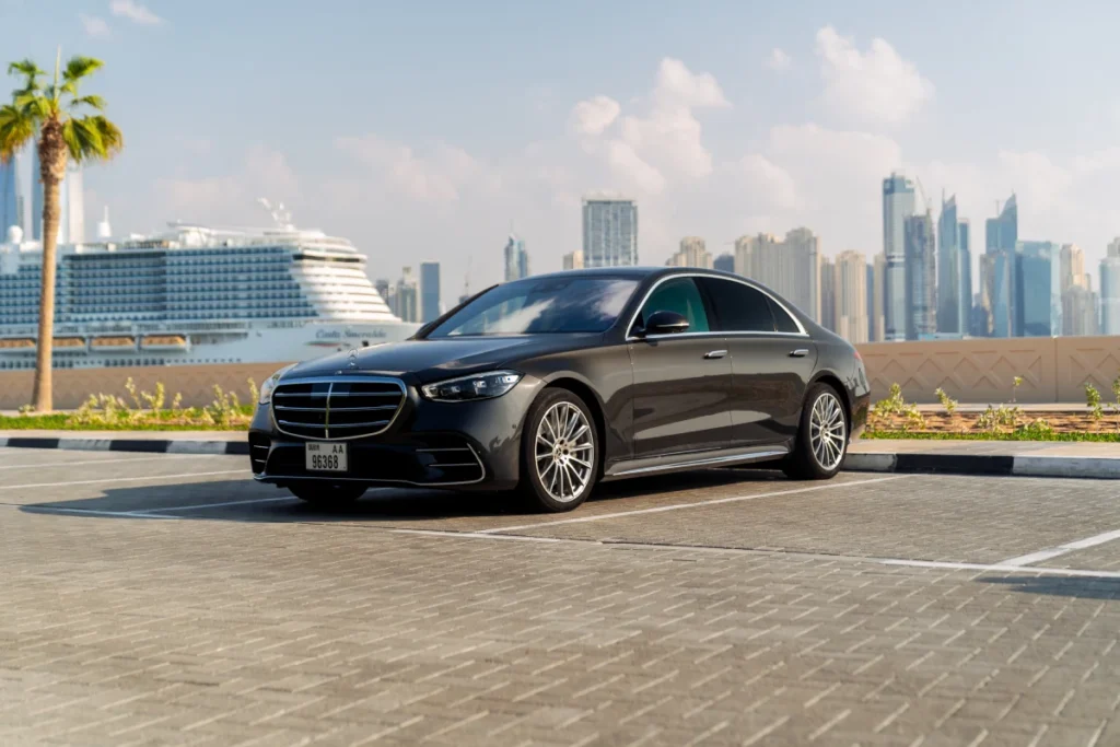 Luxury Car Rental in Dubai for the Weekend – Elevate Your Experience 5 A black car in Dubai