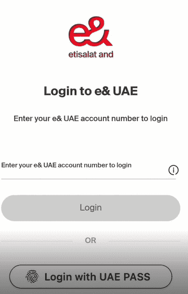Etisalat Login Page