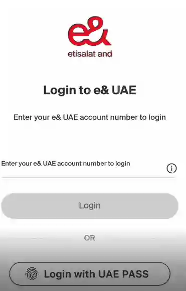 Etisalat Login Page