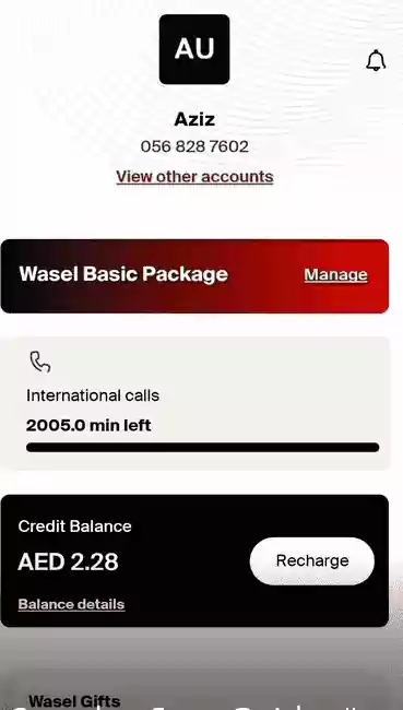 Etisalat Profile Page