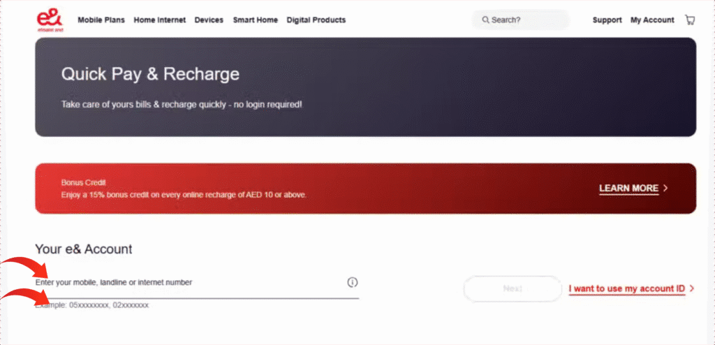 UAE Residents: Pay Your Etisalat Bill in Under 2 Minutes 10 Etisalat UAE Website Screenshot