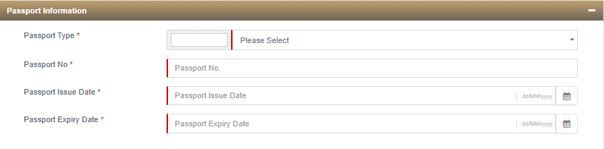 Input Passport Information