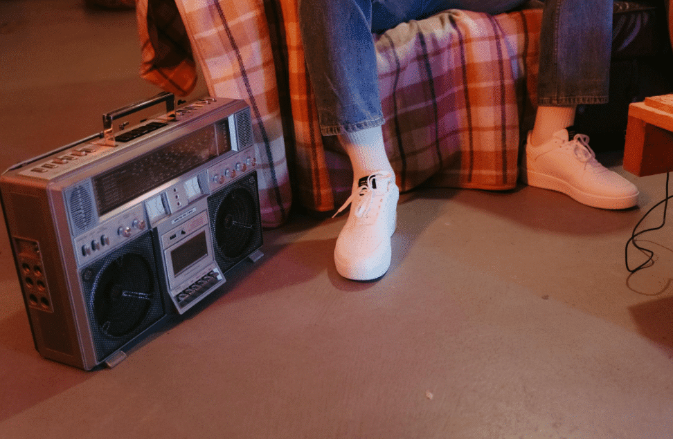 A man sitting on a sofa