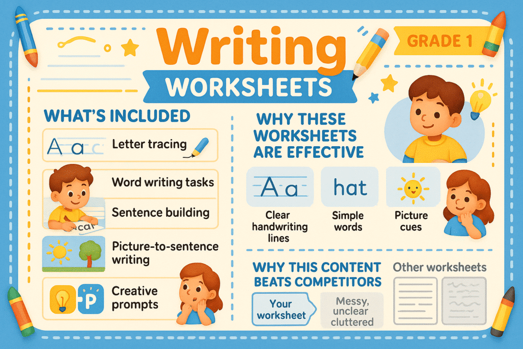 100% Free Grade 1 English Worksheets (2026 Collection) 8 Writing worksheet for grade 1