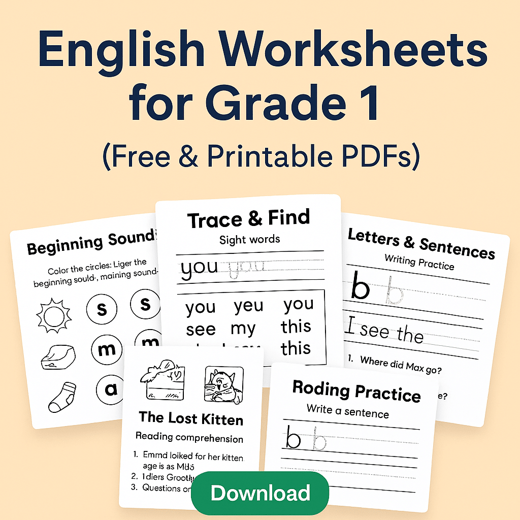 100% Free Grade 1 English Worksheets (2026 Collection) 5 100% Free Grade 1 English Worksheets
