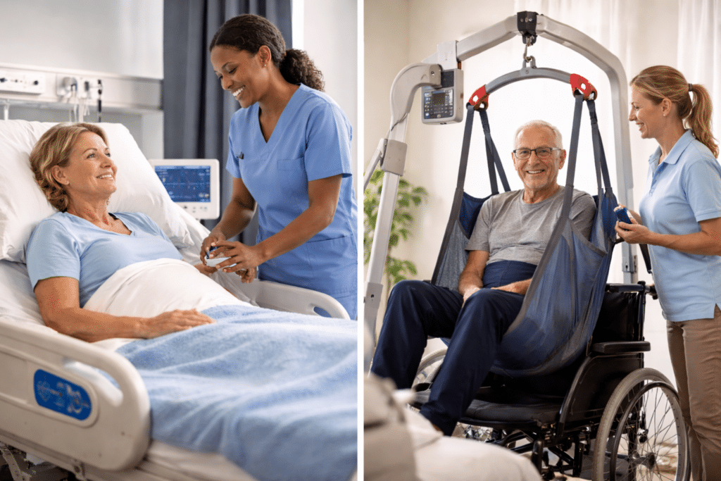 A nurse attending a patient