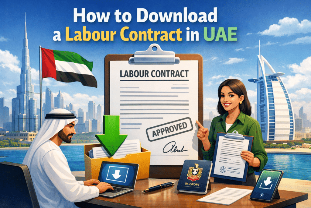 An Infographics on How to download a labour Contract