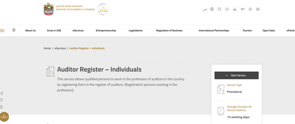 How to Get an Audit License in Dubai (2026 Guide) 9 A Screenshot of MOET Website