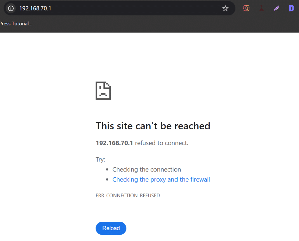 A Screenshot of error
