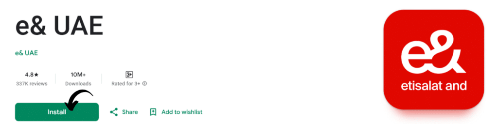 Go to Etisalat app from google playstore