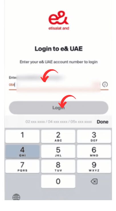 Login to Etisalat website