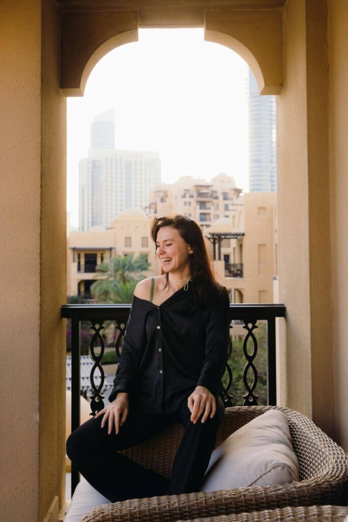 Photo of a woman in black dress
